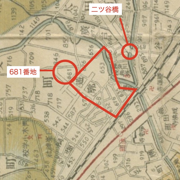 （1923年）
『大正調査番地入横浜市全図』より作成